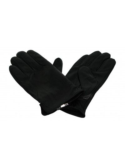 Skórzane rękawiczki męskie czarne ocieplane roz 10